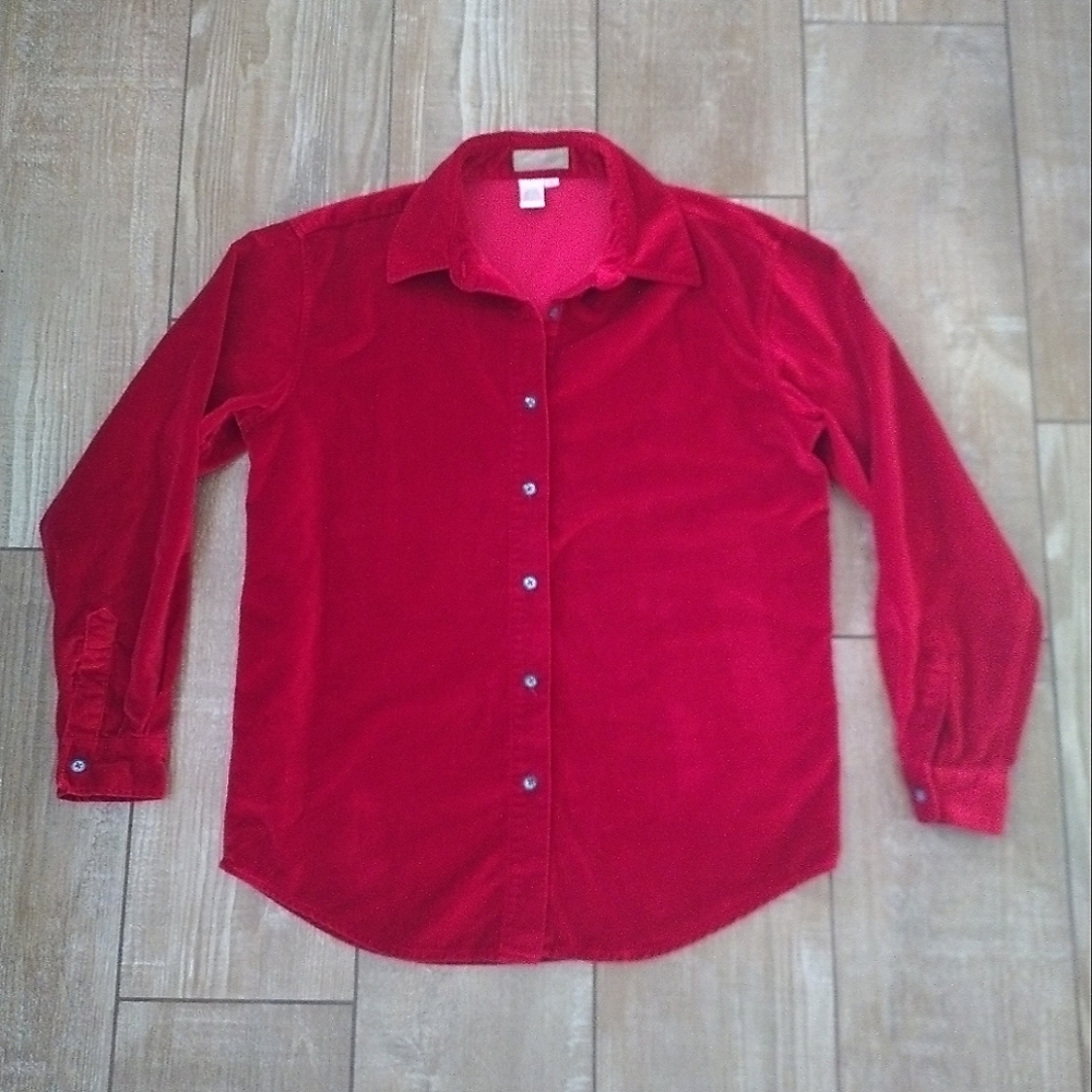 Vintage velour shirt jacket